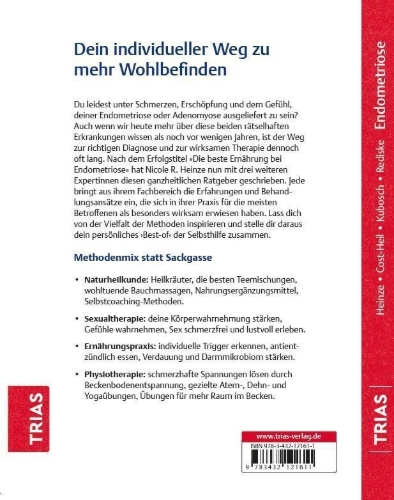 Buchcover und Innenansicht für das Buch: Endometriose - Das Selbsthilfebuch
