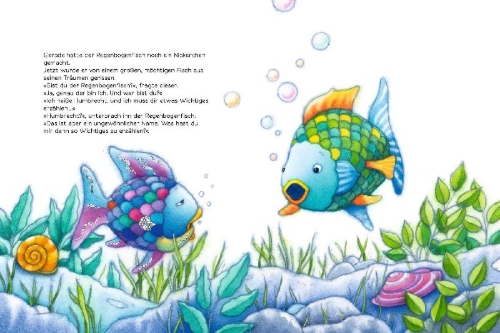 Buchcover und Innenansicht für das Buch: Der Regenbogenfisch glaubt nicht alles