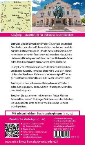 Buchcover und Innenansicht für das Buch: Reise Know-How CityTrip Erfurt und Weimar