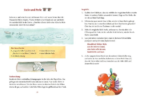 Buchcover und Innenansicht für das Buch: Der kleine Drache Kokosnuss - Mein erstes Zauberbuch
