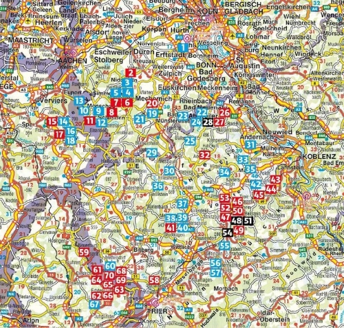 Buchcover und Innenansicht für das Buch: ROTHER Wanderführer Eifel