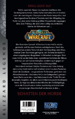 Buchcover und Innenansicht für das Buch: World of Warcraft: Vol'jin - Shadow of the Horde