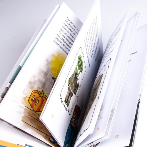 Buchcover und Innenansicht für das Buch: Lesenlernen mit Spaß - Minecraft 2: Monster - bis zum Umfallen!