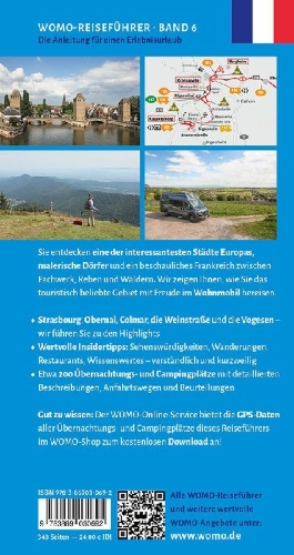 Buchcover und Innenansicht für das Buch: Entdeckertouren mit dem Wohnmobil Elsass