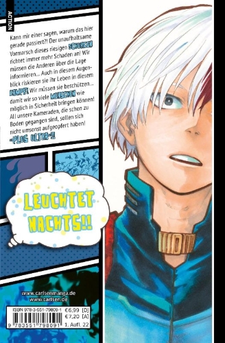 Buchcover und Innenansicht für das Buch: Boku no Hero Academia