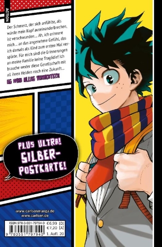 Buchcover und Innenansicht für das Buch: Boku no Hero Academia