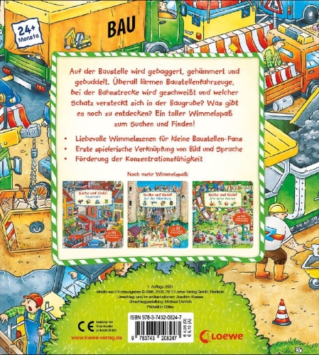 Buchcover und Innenansicht für das Buch: Suche und finde! - Auf der Baustelle