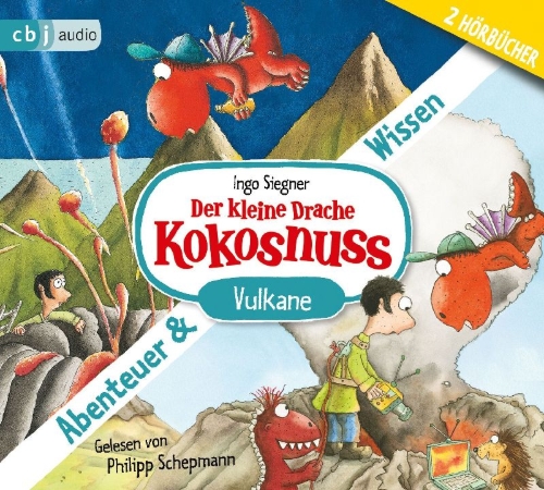 Buchcover und Innenansicht für das Buch: Der kleine Drache Kokosnuss - Abenteuer & Wissen - Vulkane 07