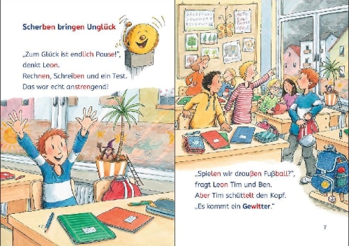Buchcover und Innenansicht für das Buch: Leselöwen 1. Klasse - Hilfe, ich habe mich in meinen Lehrer verwandelt!