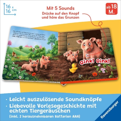Buchcover und Innenansicht für das Buch: Hör mal hin - Piep! Piep! Bist du mein Papa?