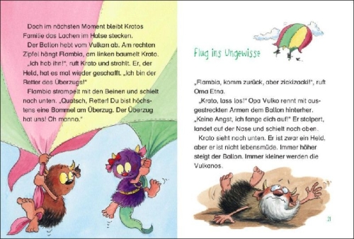 Buchcover und Innenansicht für das Buch: Die Vulkanos geben Gas!