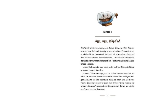 Buchcover und Innenansicht für das Buch: Die Küstencrew (Band 1) - Das Gold der Walfänger