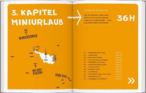 Buchcover und Innenansicht für das Buch: 52 kleine & große Eskapaden in und um Bremen
