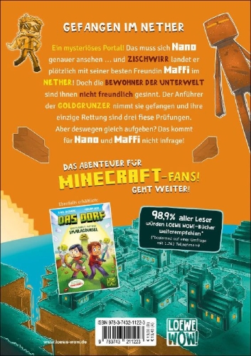 Buchcover und Innenansicht für das Buch: Das Dorf (Band 2) - Gefahr im Nether