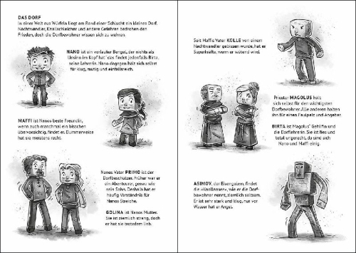 Buchcover und Innenansicht für das Buch: Das Dorf (Band 2) - Gefahr im Nether