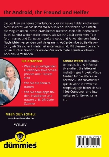 Buchcover und Innenansicht für das Buch: Android Smartphones und Tablets für Senioren für Dummies