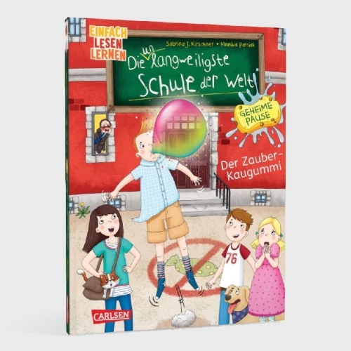 Buchcover und Innenansicht für das Buch: Die unlangweiligste Schule der Welt. Geheime Pause 1: Der Zauber-Kaugummi