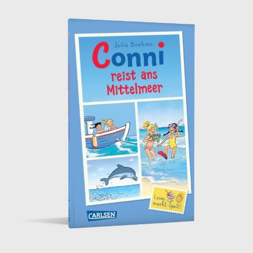 Buchcover und Innenansicht für das Buch: Conni Erzählbände: Conni reist ans Mittelmeer