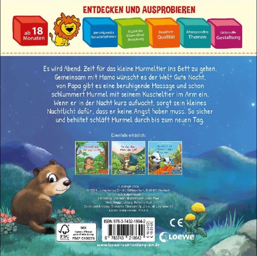 Buchcover und Innenansicht für das Buch: Wenn müde Murmel schlafen gehen