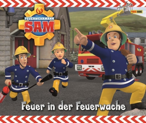 Buchcover und Innenansicht für das Buch: Feuerwehrmann Sam: Feuer in der Feuerwache