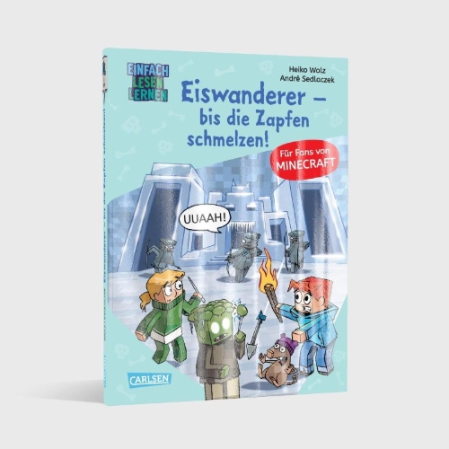 Buchcover und Innenansicht für das Buch: Minecraft 10: Eiswanderer - bis die Zapfen schmelzen!