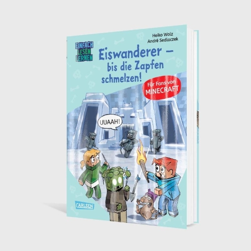 Buchcover und Innenansicht für das Buch: Minecraft 10: Eiswanderer - bis die Zapfen schmelzen!