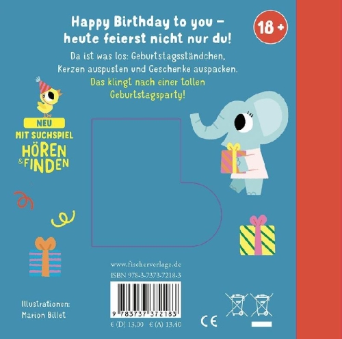 Buchcover und Innenansicht für das Buch: Joyeux anniversaire
