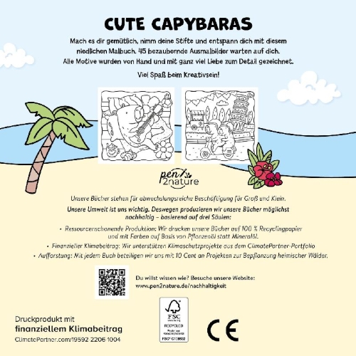 Buchcover und Innenansicht für das Buch: Cute Capybaras