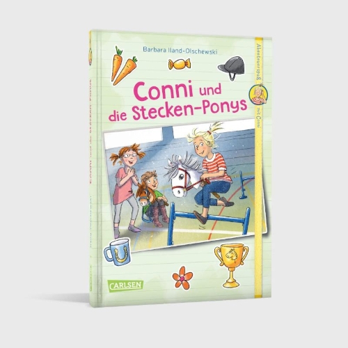 Buchcover und Innenansicht für das Buch: Abenteuerspaß mit Conni 4: Conni und die Stecken-Ponys