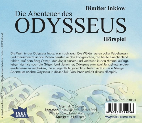 Buchcover und Innenansicht für das Buch: Die Abenteuer des Odysseus