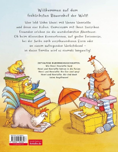 Buchcover und Innenansicht für das Buch: Henri und Henriette: Die lustigsten Abenteuer von Henri und Henriette