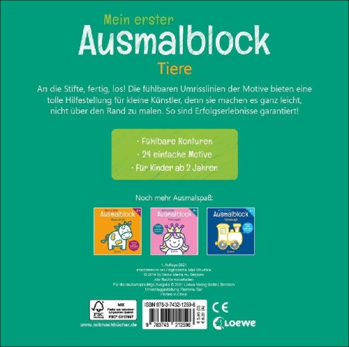 Buchcover und Innenansicht für das Buch: Mijn Kleurblok - Dieren