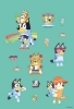 Buchcover und Innenansicht für das Buch: Bluey: Superstarker Sticker- und Malspaß