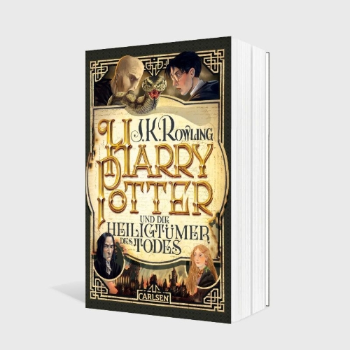 Buchcover und Innenansicht für das Buch: Harry Potter and the Deathly Hallows