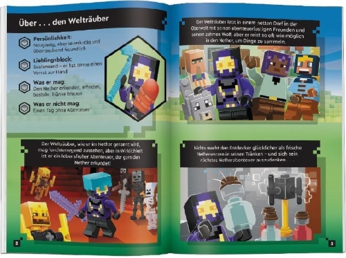 Buchcover und Innenansicht für das Buch: LEGO® Minecraft® - Suche nach dem Wither