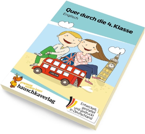 Buchcover und Innenansicht für das Buch: Quer durch die 4. Klasse, Englisch - A5-Übungsblock