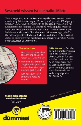 Buchcover und Innenansicht für das Buch: Mieten und Vermieten für Dummies