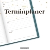 Buchcover und Innenansicht für das Buch: Terminplaner Lederlook 2027 Petrol