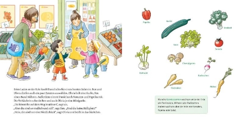 Buchcover und Innenansicht für das Buch: LESEMAUS 180: Unsere Körper - Essen, Trinken, Schmecken