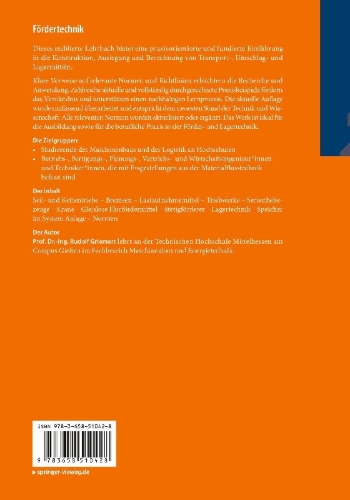 Buchcover und Innenansicht für das Buch: Fördertechnik
