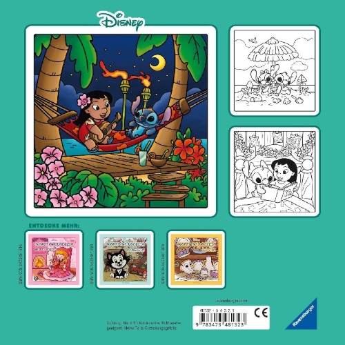 Buchcover und Innenansicht für das Buch: Cozy Coloring Disney - Lilo & Stitch