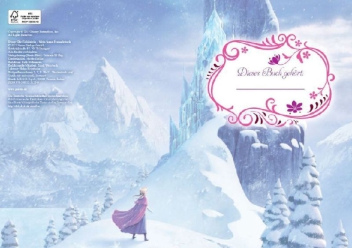 Buchcover und Innenansicht für das Buch: Disney Die Eiskönigin: Mein Anna-Freundebuch