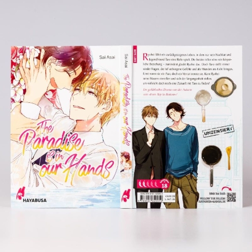 Buchcover und Innenansicht für das Buch: Rakuen wa te no naka ni