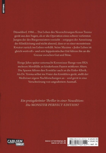 Buchcover und Innenansicht für das Buch: Monster Perfect Edition 1