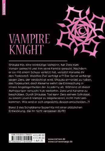 Buchcover und Innenansicht für das Buch: Vampire Knight