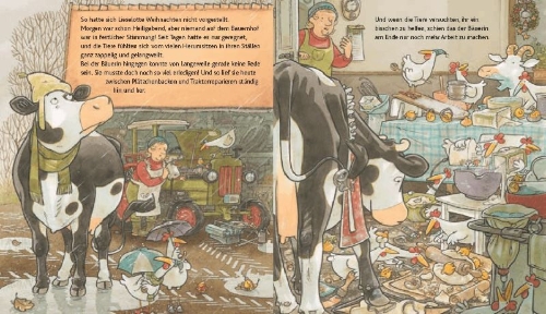 Buchcover und Innenansicht für das Buch: Lieselotte Weihnachtskuh Mini