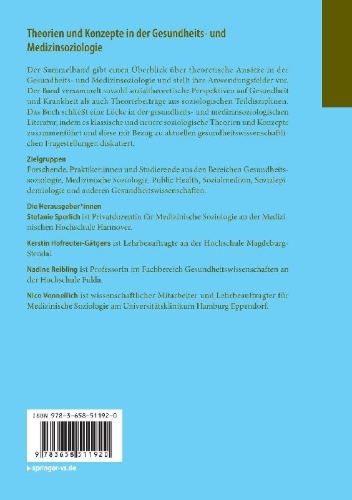 Buchcover und Innenansicht für das Buch: Theorien und Konzepte in der Gesundheits- und Medizinsoziologie