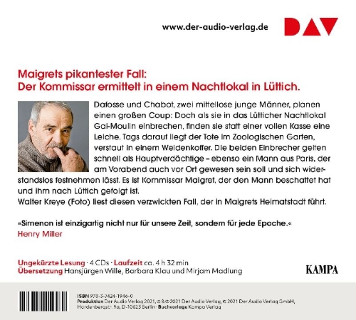 Buchcover und Innenansicht für das Buch: Maigret im Gai-Moulin