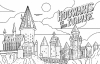 Buchcover und Innenansicht für das Buch: Harry Potter: Magical Art Coloring Book
