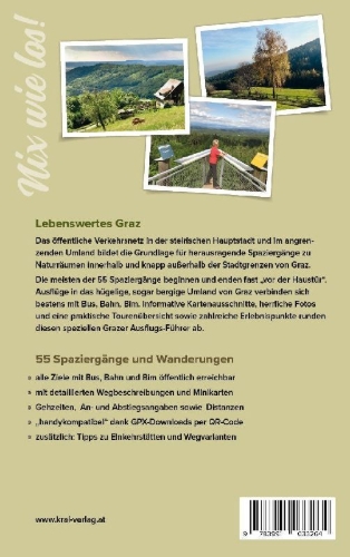Buchcover und Innenansicht für das Buch: Spaziergänge in Graz und Umgebung
